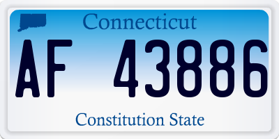 CT license plate AF43886