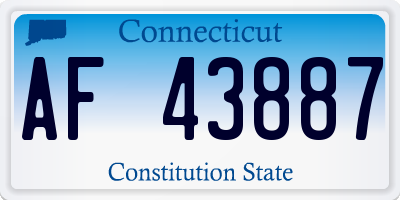 CT license plate AF43887