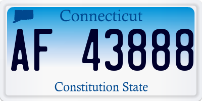 CT license plate AF43888