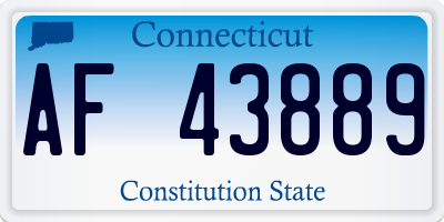 CT license plate AF43889