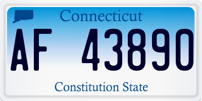 CT license plate AF43890