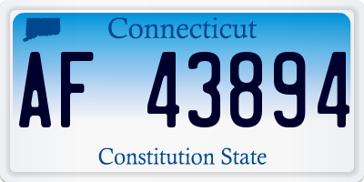 CT license plate AF43894