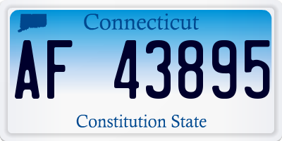 CT license plate AF43895