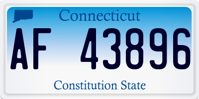 CT license plate AF43896