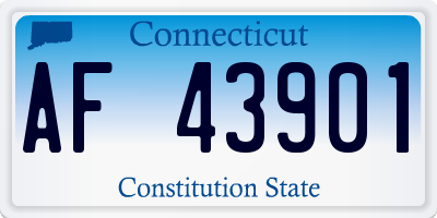 CT license plate AF43901
