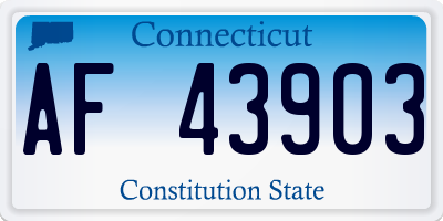 CT license plate AF43903