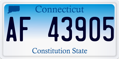 CT license plate AF43905