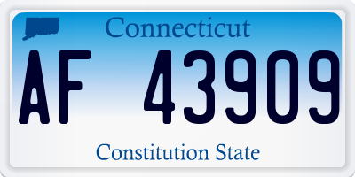 CT license plate AF43909