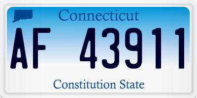 CT license plate AF43911