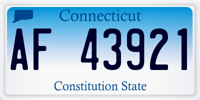 CT license plate AF43921