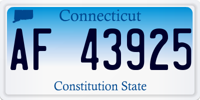 CT license plate AF43925