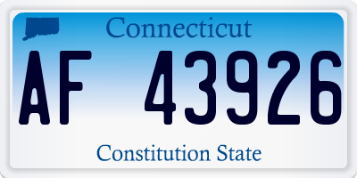 CT license plate AF43926