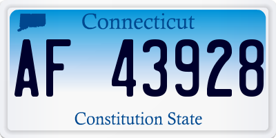 CT license plate AF43928