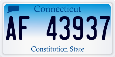 CT license plate AF43937