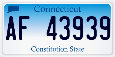 CT license plate AF43939
