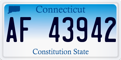 CT license plate AF43942