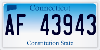CT license plate AF43943
