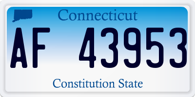 CT license plate AF43953