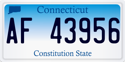 CT license plate AF43956