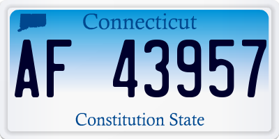 CT license plate AF43957