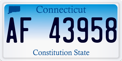 CT license plate AF43958