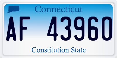 CT license plate AF43960