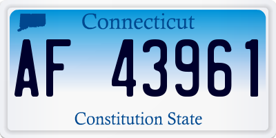 CT license plate AF43961