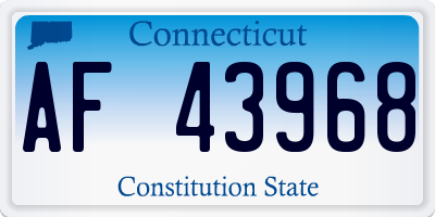 CT license plate AF43968