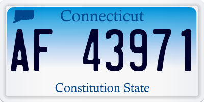 CT license plate AF43971