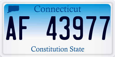 CT license plate AF43977