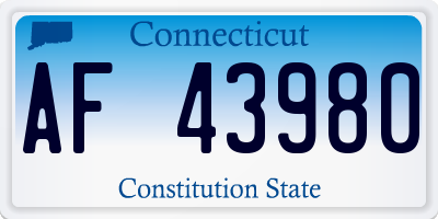CT license plate AF43980