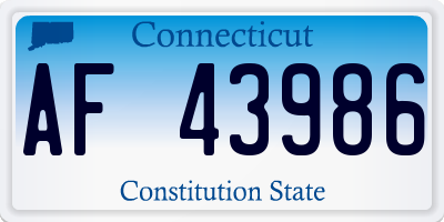 CT license plate AF43986