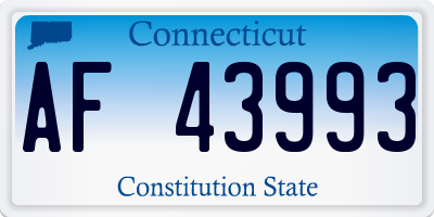 CT license plate AF43993