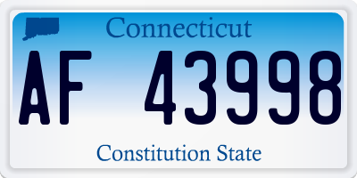 CT license plate AF43998