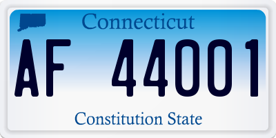 CT license plate AF44001