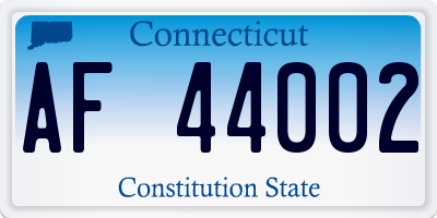 CT license plate AF44002