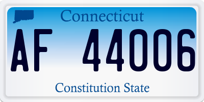 CT license plate AF44006