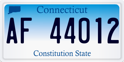 CT license plate AF44012