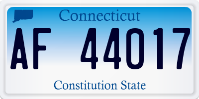 CT license plate AF44017