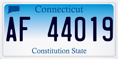 CT license plate AF44019