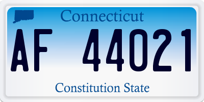 CT license plate AF44021