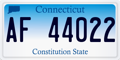 CT license plate AF44022