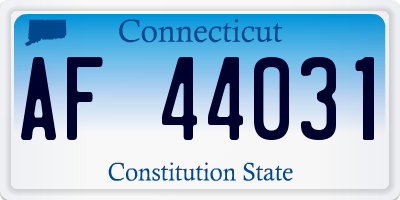 CT license plate AF44031
