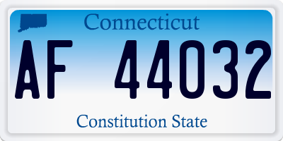 CT license plate AF44032