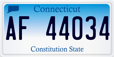 CT license plate AF44034