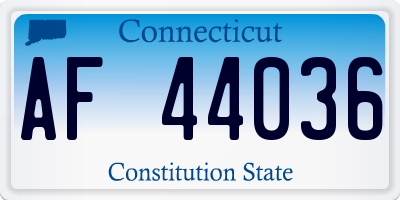 CT license plate AF44036
