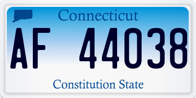 CT license plate AF44038