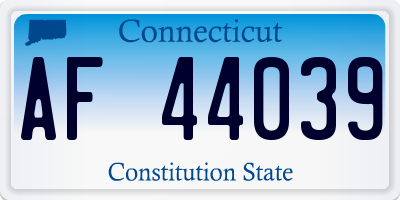 CT license plate AF44039