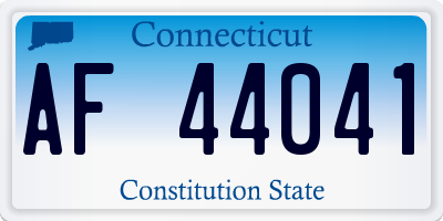 CT license plate AF44041