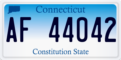 CT license plate AF44042